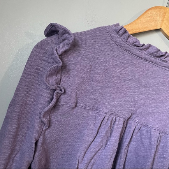 NWT ANTHROPOLOGIE Pilcro Ruffled Henley Top size small lavender - Picture 12 of 16